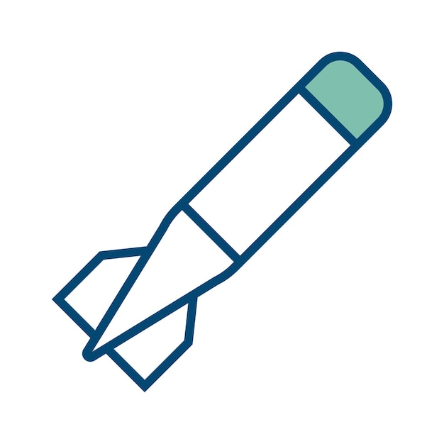 plantilla de diseño vectorial de icono de torpedo en fondo blanco