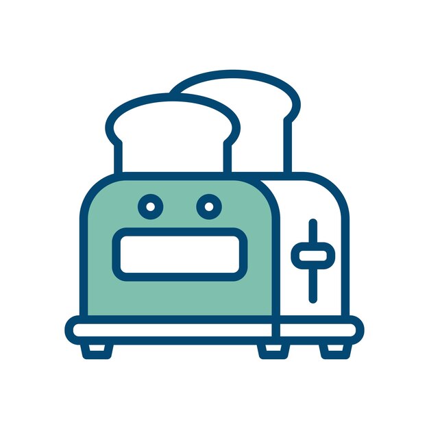 plantilla de diseño vectorial de icono de tostadora en fondo blanco