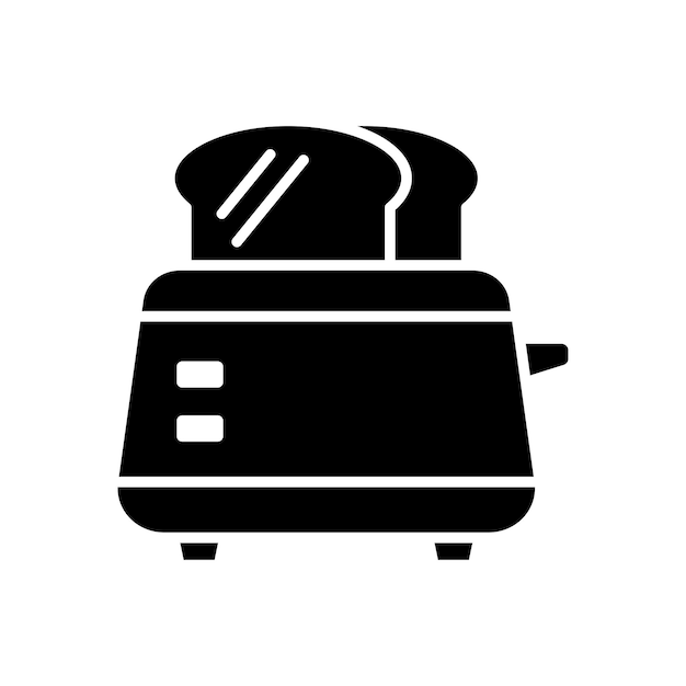 plantilla de diseño vectorial de icono de tostadora en fondo blanco