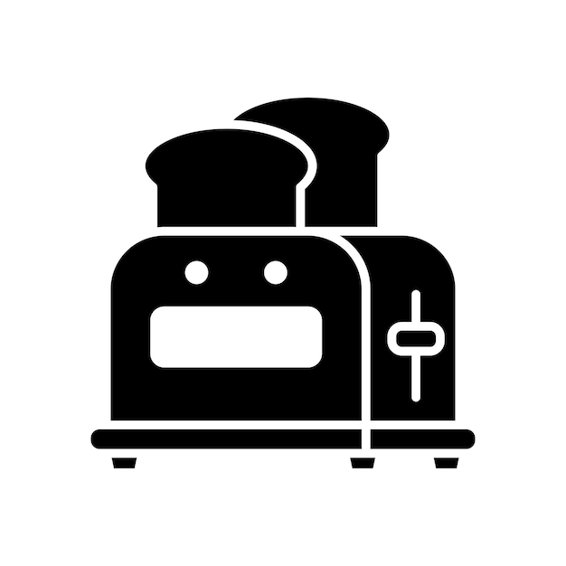 plantilla de diseño vectorial de icono de tostadora en fondo blanco