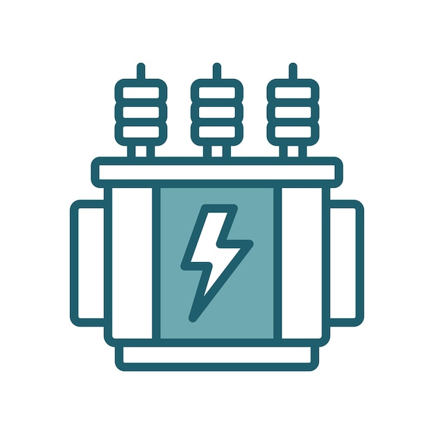 plantilla de diseño vectorial de icono de transformador simple y limpio