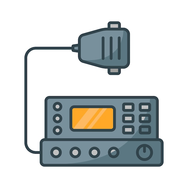 Vector plantilla de diseño vectorial de icono de transmisor de radio en fondo blanco