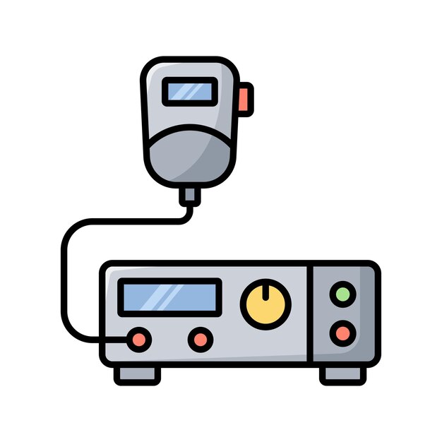 Plantilla de diseño vectorial de icono de transmisor de radio en fondo blanco