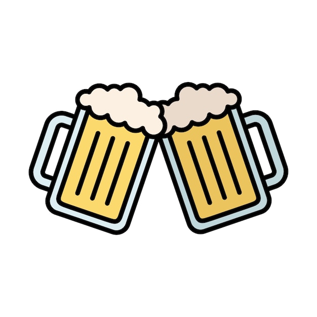 plantilla de diseño vectorial de icono de vaso de cerveza simple y limpia