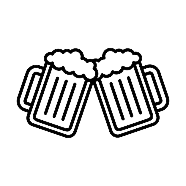 plantilla de diseño vectorial de icono de vaso de cerveza simple y limpia