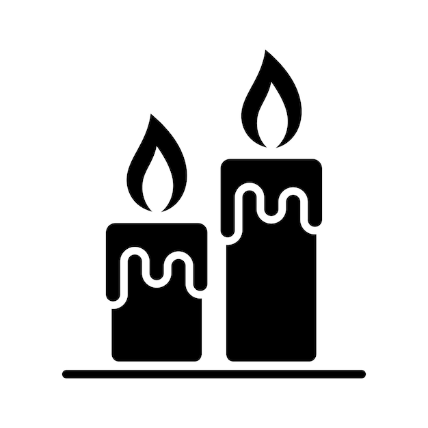 plantilla de diseño vectorial de icono de vela en fondo blanco