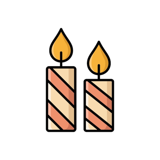 plantilla de diseño vectorial de icono de vela simple y limpia