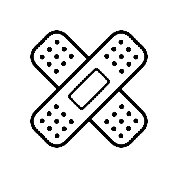 plantilla de diseño vectorial de icono de vendaje de vendaje