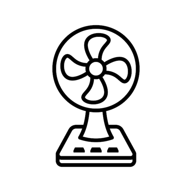 plantilla de diseño vectorial de icono de ventilador eléctrico en fondo blanco