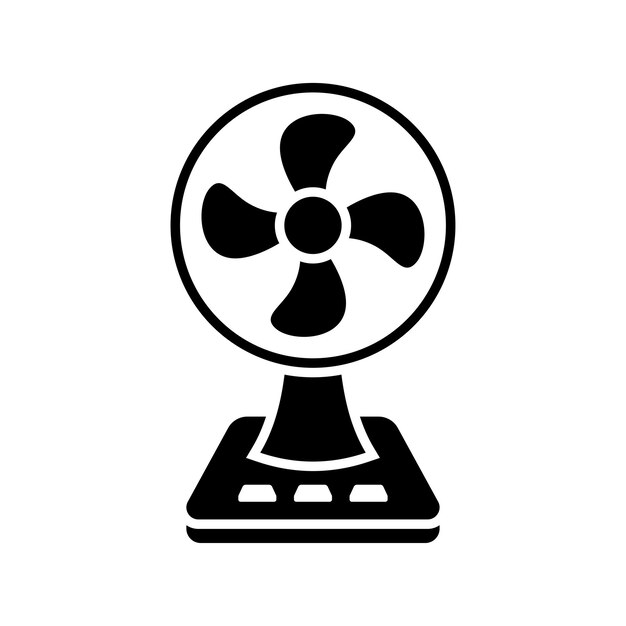 plantilla de diseño vectorial de icono de ventilador eléctrico en fondo blanco