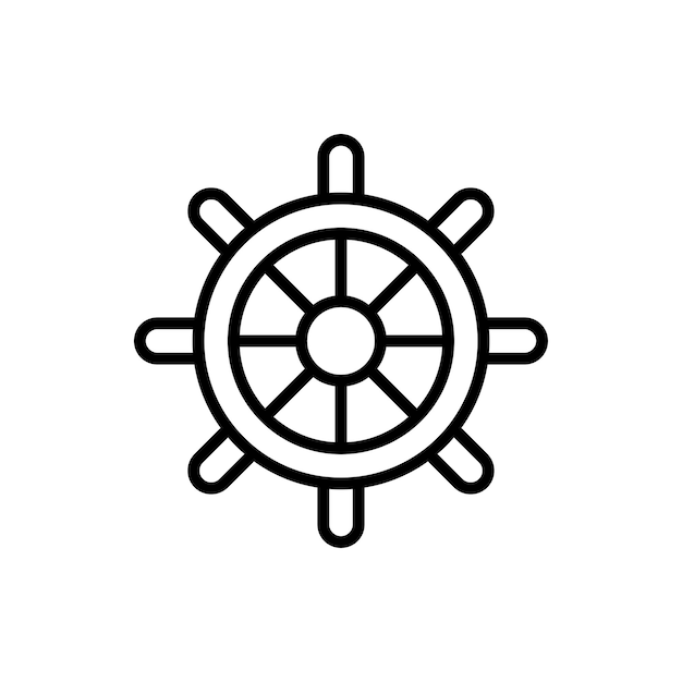 plantilla de diseño vectorial del icono del volante del barco