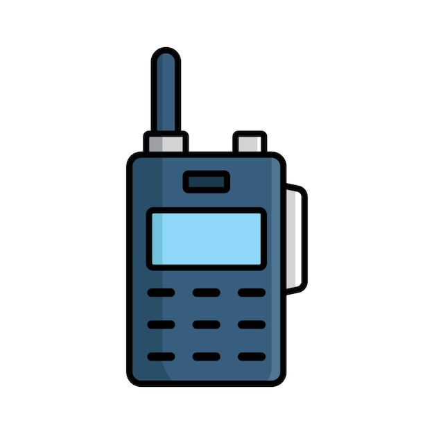 plantilla de diseño vectorial de icono de walkie talkie en fondo blanco