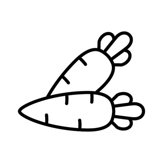 plantilla de diseño vectorial de icono de zanahoria simple y limpia