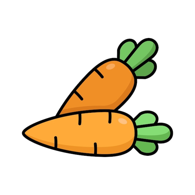 plantilla de diseño vectorial de icono de zanahoria simple y limpia