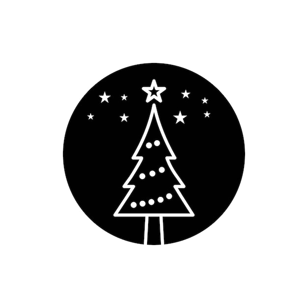 plantilla de diseño vectorial de íconos de árboles de Navidad estilo elegante