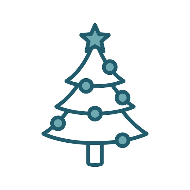 plantilla de diseño vectorial de íconos de árboles de Navidad simple y limpia