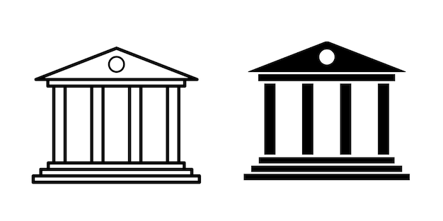 Plantilla de diseño vectorial de íconos de banco