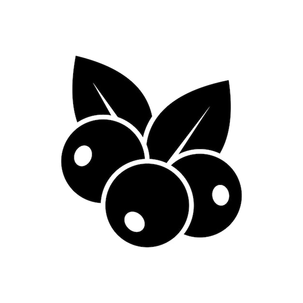 plantilla de diseño vectorial de íconos de bayas negras simple y limpia