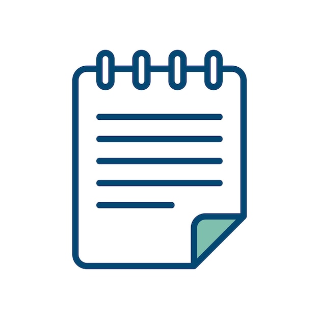 plantilla de diseño vectorial de iconos de bloc de notas con fondo blanco