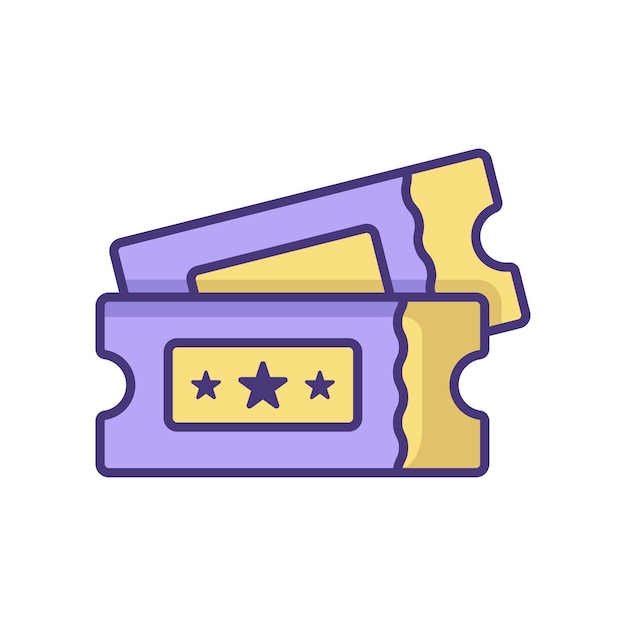 plantilla de diseño vectorial de iconos de boletos simple y limpia