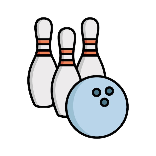plantilla de diseño vectorial de iconos de bolos simple y limpio