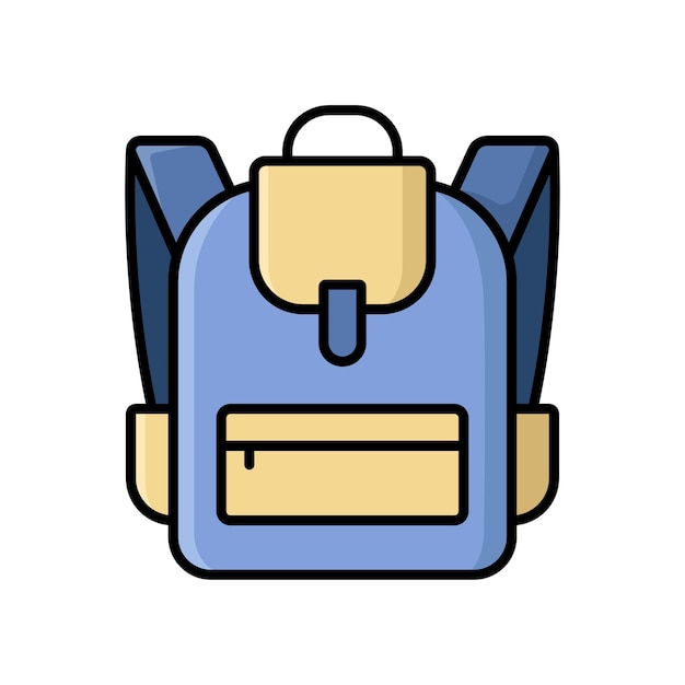 plantilla de diseño vectorial de iconos de bolsas escolares simple y limpia