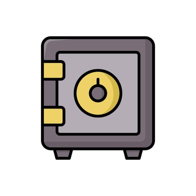 plantilla de diseño vectorial de iconos de cajas de seguridad simple y moderna