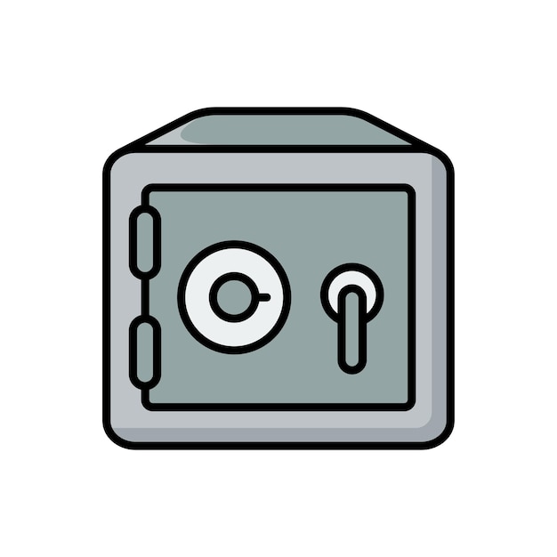 plantilla de diseño vectorial de iconos de cajas de seguridad simple y moderna