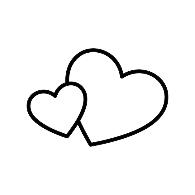 plantilla de diseño vectorial de iconos corazón simple y limpio