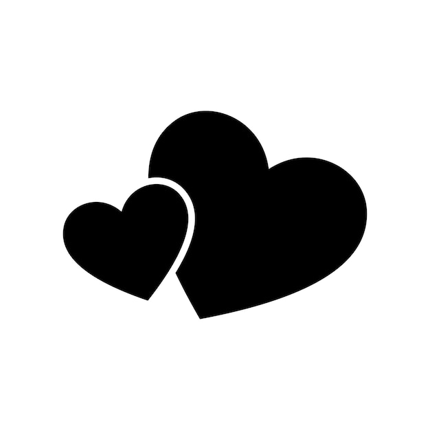 plantilla de diseño vectorial de iconos corazón simple y limpio