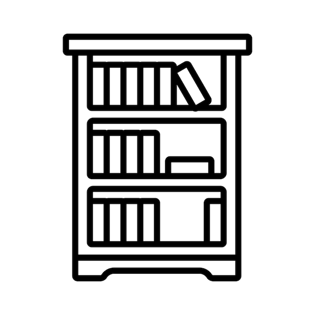 plantilla de diseño vectorial de íconos de estantería simple y limpia