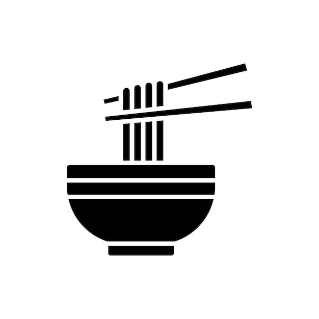 plantilla de diseño vectorial de iconos de fideos simple y limpia
