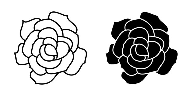 plantilla de diseño vectorial de íconos de flores