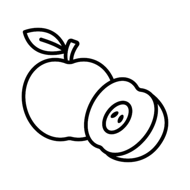 plantilla de diseño vectorial de íconos de frutas de manzana simple y limpia
