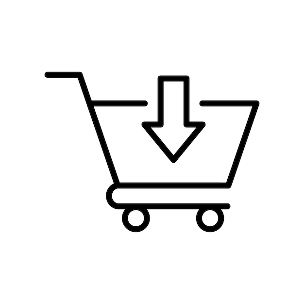 plantilla de diseño vectorial de iconos de gráficos de compras con fondo blanco