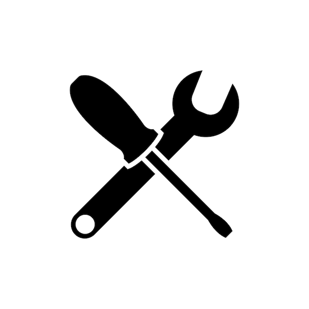 plantilla de diseño vectorial de iconos de llaves y destornilladores