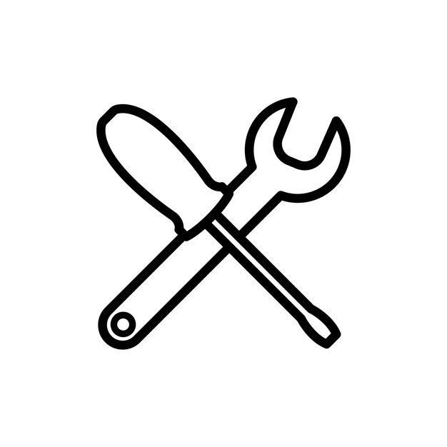 plantilla de diseño vectorial de iconos de llaves y destornilladores
