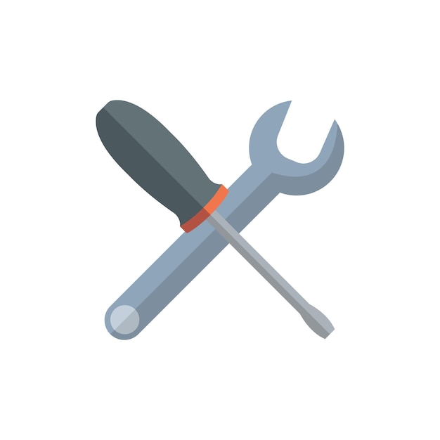plantilla de diseño vectorial de iconos de llaves y destornilladores