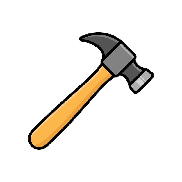 plantilla de diseño vectorial de íconos de martillo simple y limpia