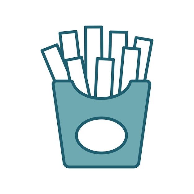 plantilla de diseño vectorial de iconos de papas fritas simple y limpia