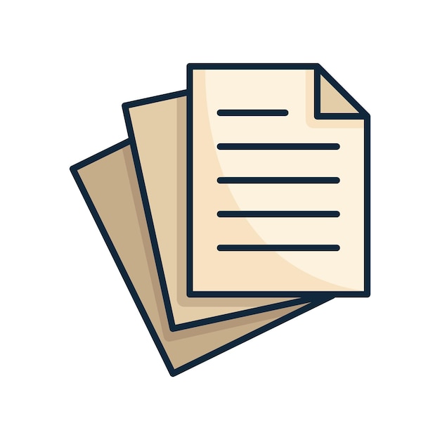 plantilla de diseño vectorial de íconos de papeles simple y limpia