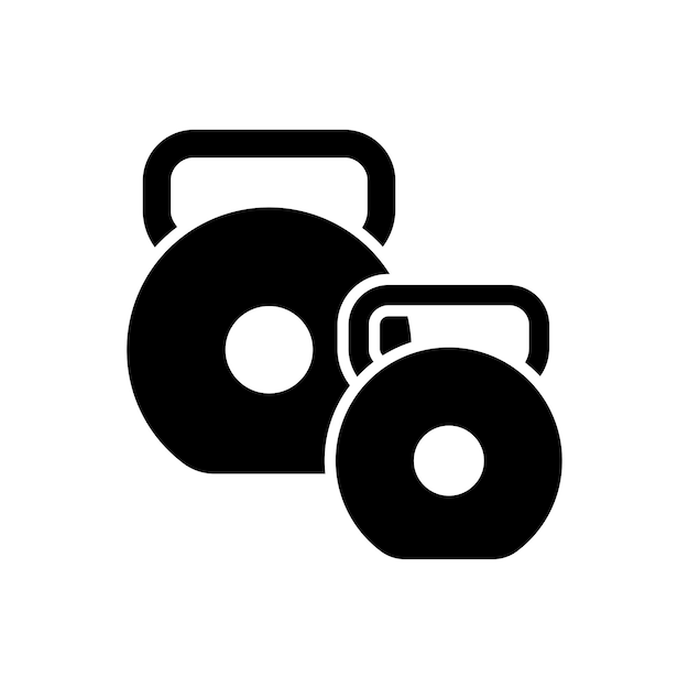 plantilla de diseño vectorial de íconos de pesas simple y limpia
