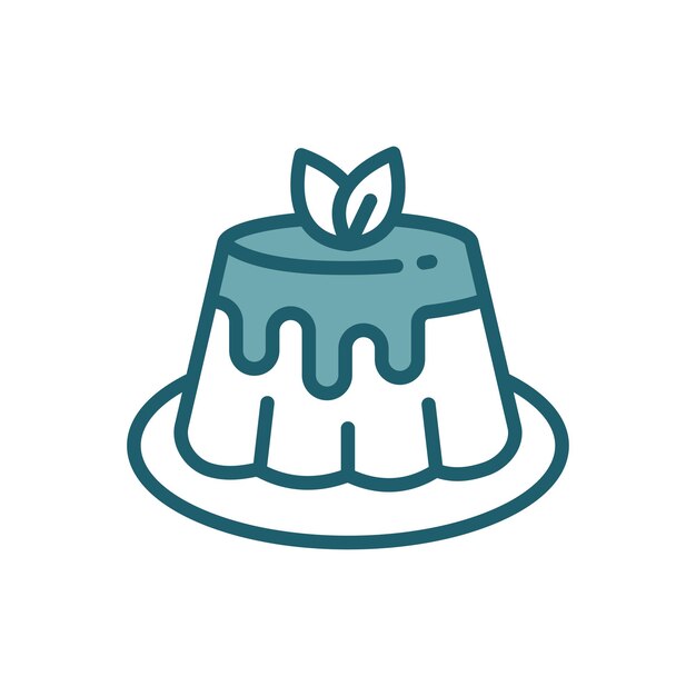 plantilla de diseño vectorial de iconos de pudín simple y limpio