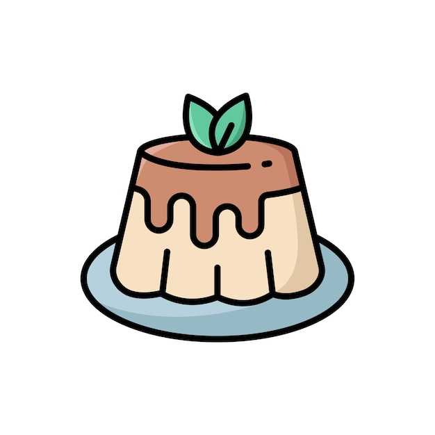 plantilla de diseño vectorial de iconos de pudín simple y limpio