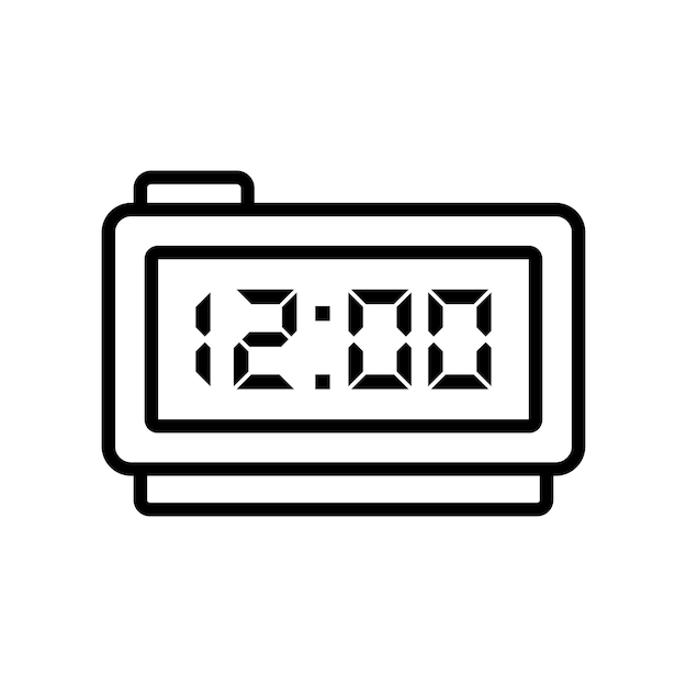 plantilla de diseño vectorial de iconos de reloj digital simple y limpia