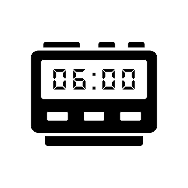 plantilla de diseño vectorial de iconos de reloj digital simple y limpia