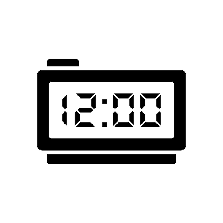 Vector plantilla de diseño vectorial de iconos de reloj digital simple y limpia