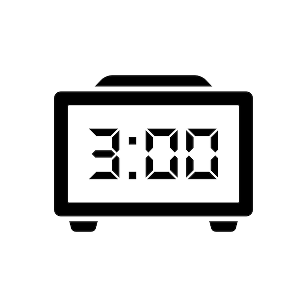 plantilla de diseño vectorial de iconos de reloj digital simple y limpia