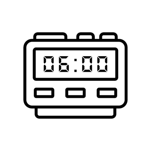 plantilla de diseño vectorial de iconos de reloj digital simple y limpia