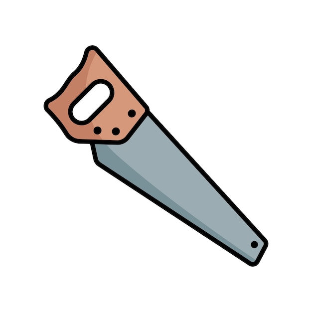 plantilla de diseño vectorial de iconos de sierra de mano simple y limpia